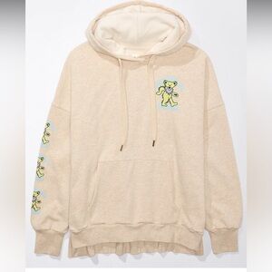 American Eagle Size XL Oversized Beige Grateful Dead Big Hug Hoodie Comfy